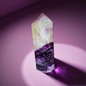 Fluorite Chunky GorgeousWith Rainbows Crystal Tower 6 1/2 inches tall